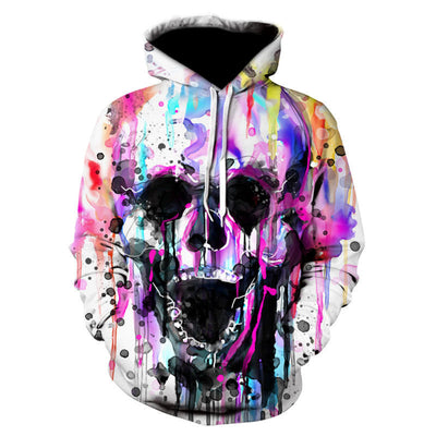 Scary Skull Print Hoodie - Halloween Sweatshirt