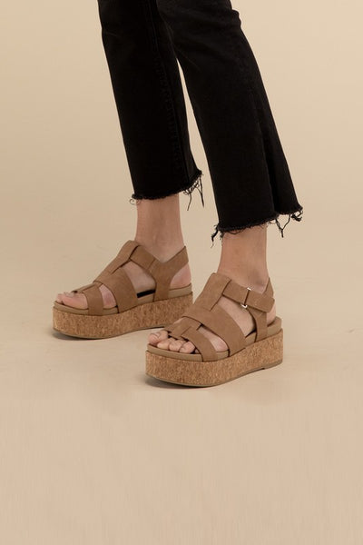 AMENDA-S Buckle Platform Sandal Wedge - Fashions Envy