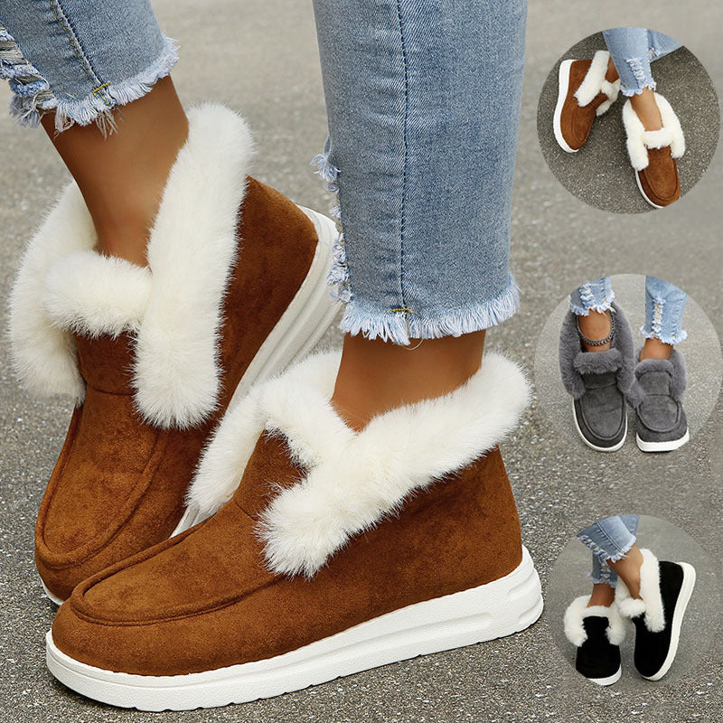 Plush Fur Snow Boots - Warm Winter Ankle Style