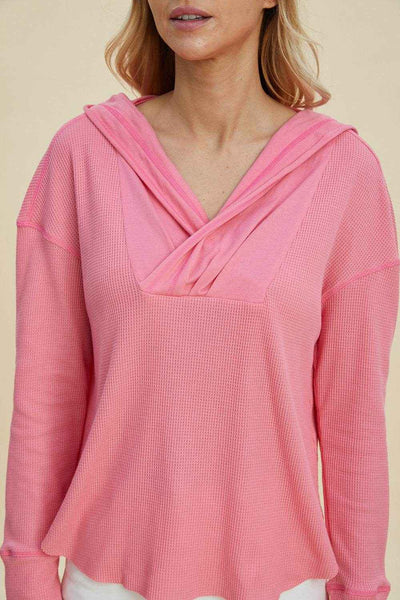 Double Take Full Size High-Low Dropped Shoulder Long Sleeve Hoodie