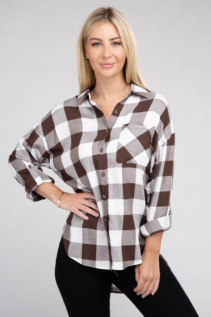 Classic Plaid Long Sleeve Casual Flannel Shirt