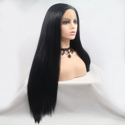 13*3" Lace Front Wigs Synthetic Long Straight 24" 130% Density - Fashions Envy
