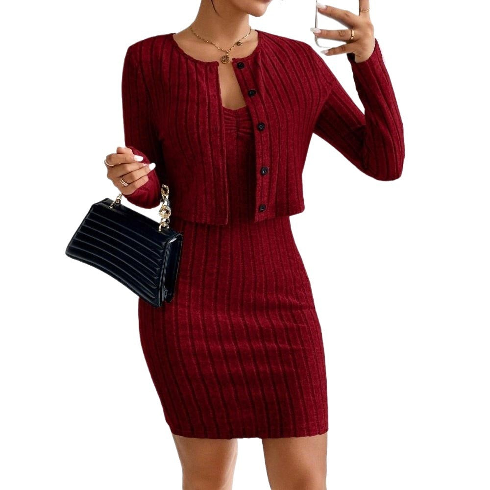 Women's French-style Pure And Sexy Fashion Suit Slim Short Jacket Dress