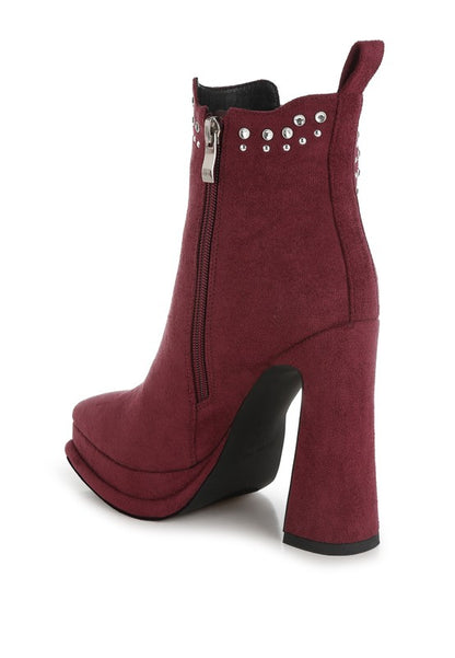 Dalton Studs Embellished High Ankle Boots