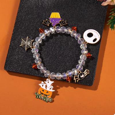 Halloween Charm Bracelet - Beaded Spooky Jewelry - Fashions Envy