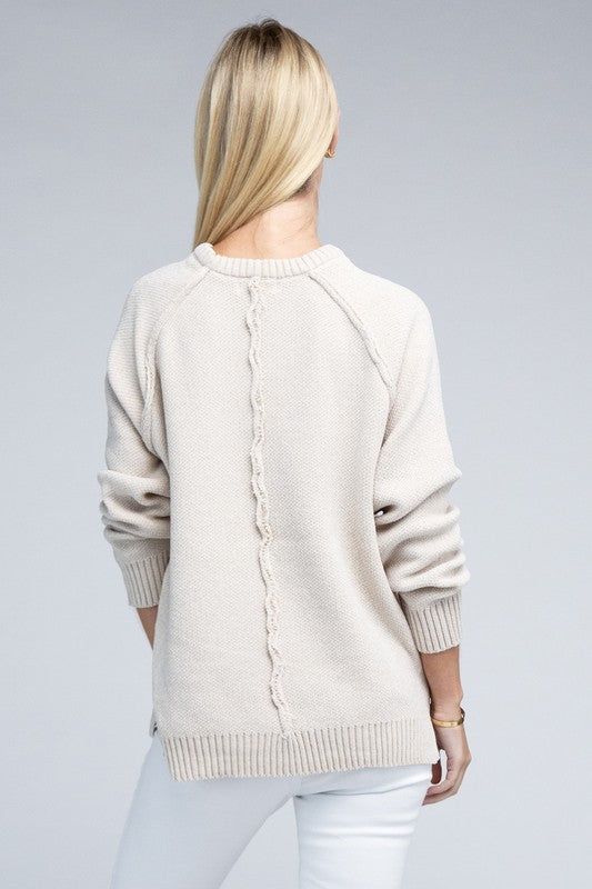 Raglan Cozy Chenille Long Sleeve Sweater