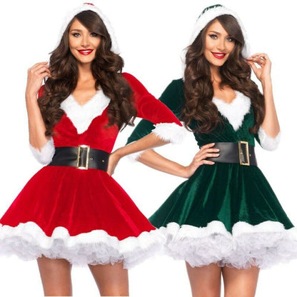 Christmas Hoodie Dress - Santa Claus Party Costume