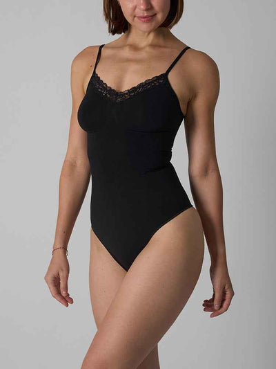 Seamless Sculpting Bodysuit - Sexy Lace Thong