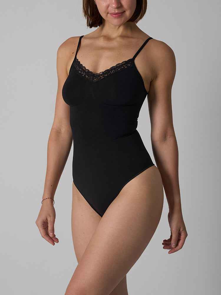 Seamless Sculpting Bodysuit - Sexy Lace Thong