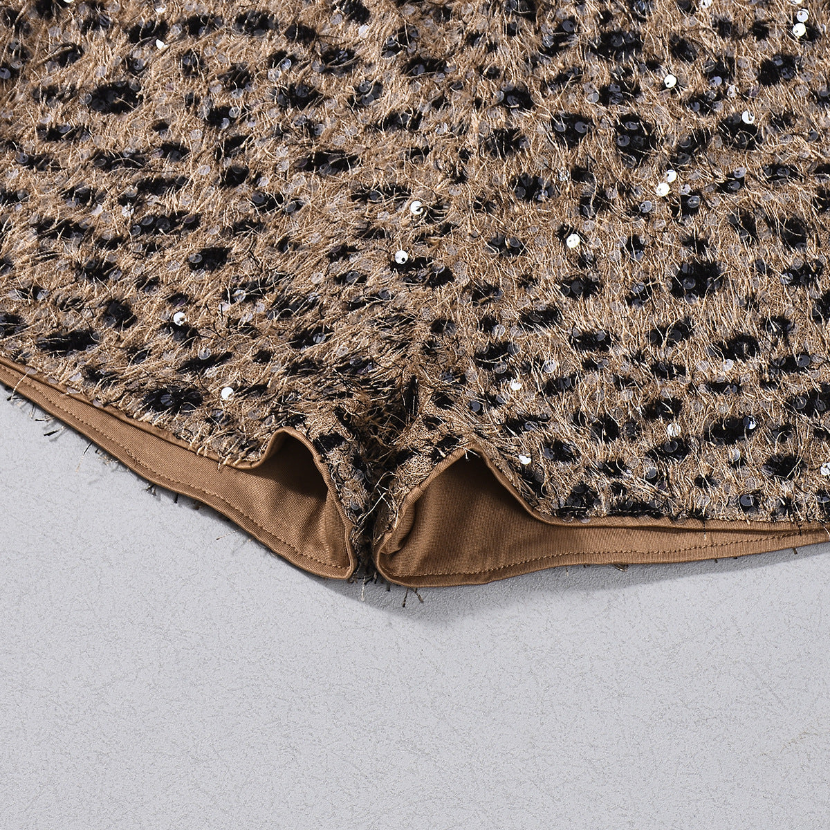Leopard Print Sequin Shorts - Low Waist Party Style