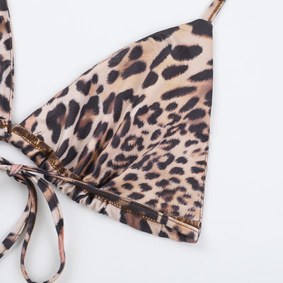 Vacation Style Leopard Bikini Set -  Maxi Skirt Cover-Up