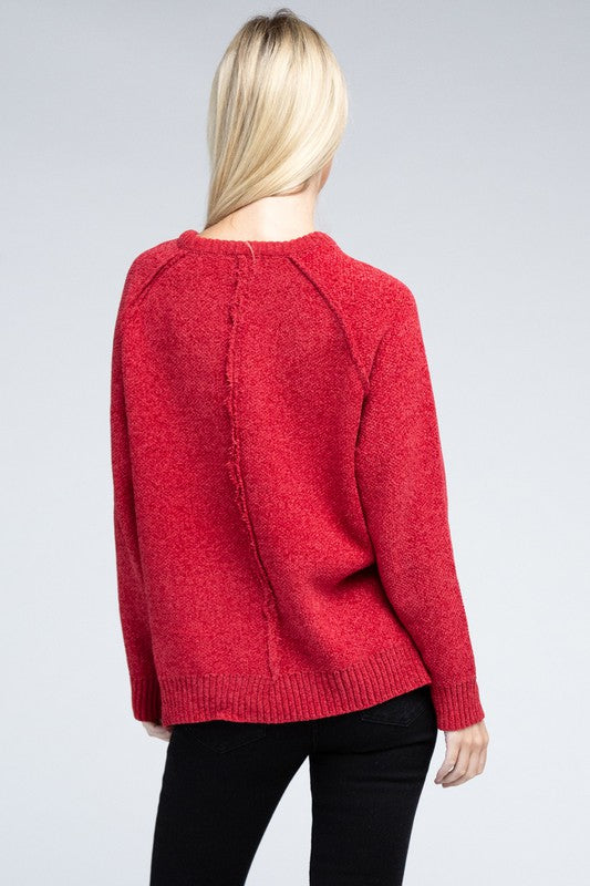 Raglan Cozy Chenille Long Sleeve Sweater