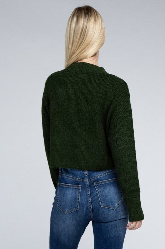 Mock Neck Long Sleeve Pullover Sweater