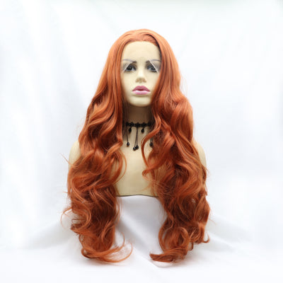 13*3" Lace Front Wigs Synthetic Long Wavy 24" 130% Density - Fashions Envy