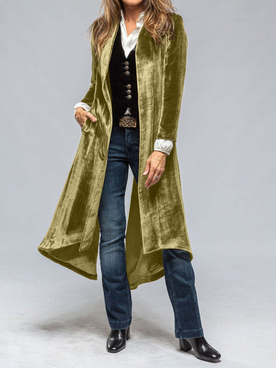 Slit Back Open Front Longline Cardigan Jacket