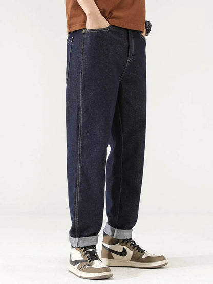 Men's Wide Leg Washed Denim Jeans - Fashions Envy