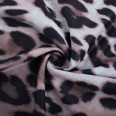 Leopard Print Mini Dress - Casual Sleeveless Round Neck