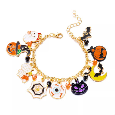 18K Gold-Plated Halloween Charm Bracelet - Fashions Envy
