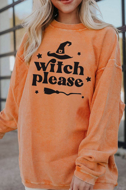 WITCH PLEASE Graphic Dropped Shoulder Sweatshirt - Fashions Envy