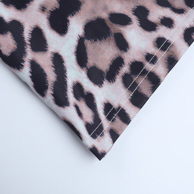 Leopard Print Mini Dress - Casual Sleeveless Round Neck