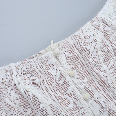 Apricot Lace Bodycon Dress - One Shoulder Long Sleeve - Fashions Envy