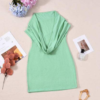 Backless Halter Dress - Green Sleeveless Mini