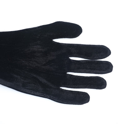 Velvet Evening Gown - Lace Halter with Long Gloves - Fashions Envy