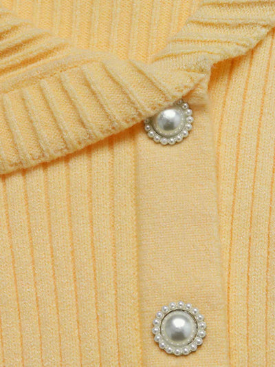 Ribbed Button-Up Cardigan - Chic Asymmetrical Style - Fashions Envy