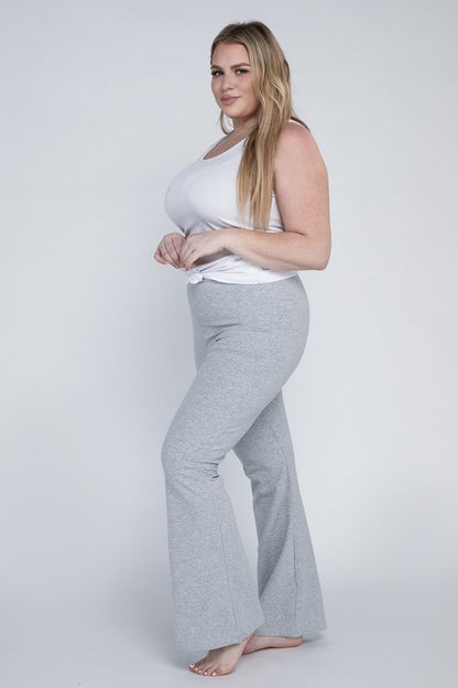 Plus Everyday Elastic Waist Flare Bottoms