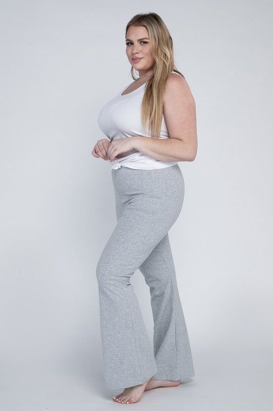 Plus Everyday Elastic Waist Flare Bottoms