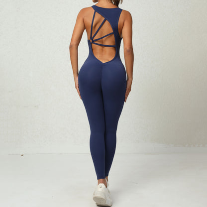 Yoga Jumpsuit - V-Back Sleeveless Fitness Activewear