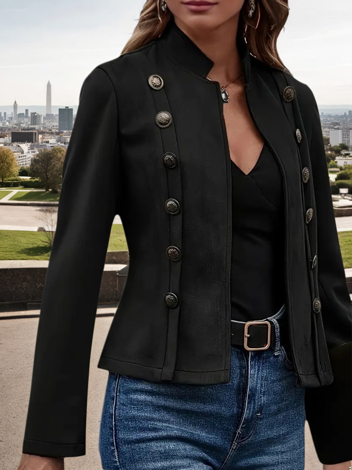 Women's Double Breasted Jacket - 2025 Retro Fall Coat - Fashions Envy
