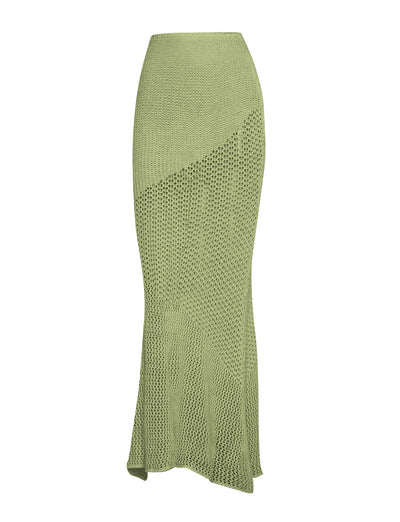 Tied Long Sleeve Top and Skirt Cover Up Set - Fashions Envy