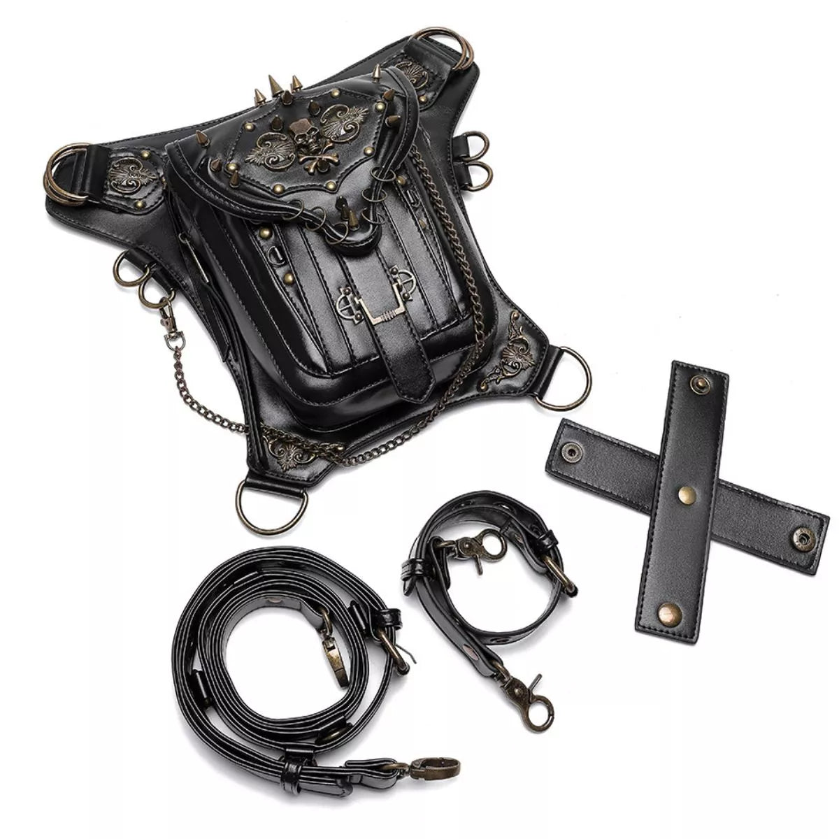 Steampunk Skull Bag - Multi-Wear Gothic Crossbody - Fashions Envy