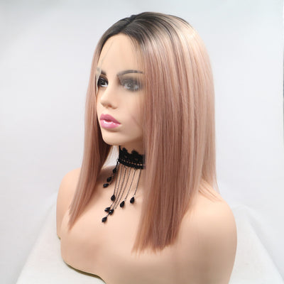 13*3" Lace Front Wigs Synthetic Mid-length Straight 12" 130% Density - Fashions Envy