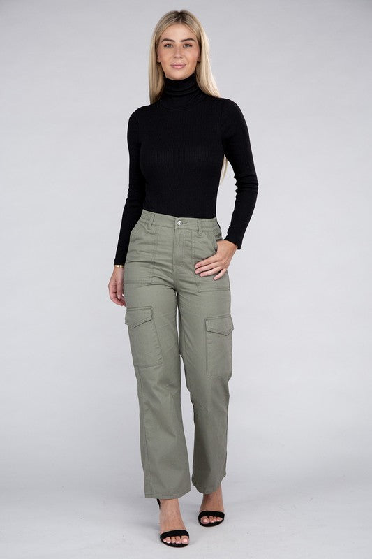 Everyday Casual Wear Elastic-Waist Cargo Pants