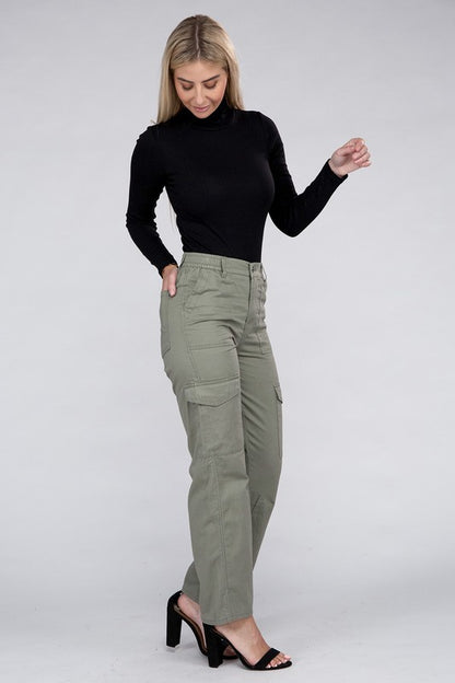 Everyday Casual Wear Elastic-Waist Cargo Pants