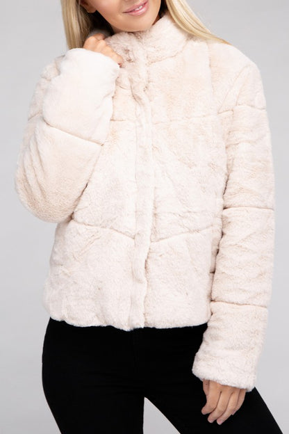 Fluffy Zip-Up Sweater Cozy Jacket