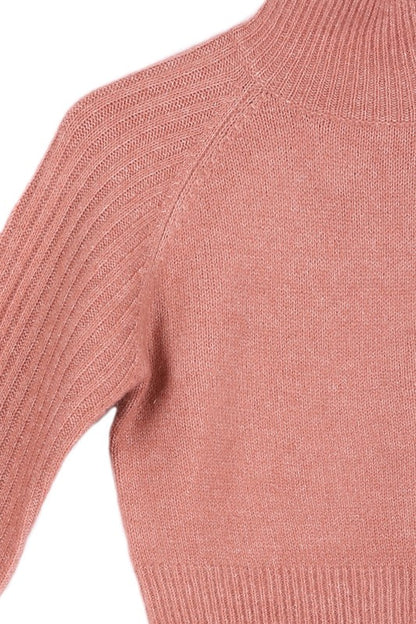 Crop Mock Neck Long Sleeve Sweater