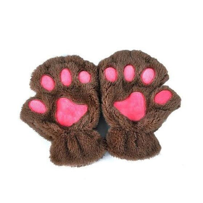Paw Print Gloves - Cat Claw Winter Fingerless