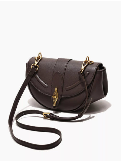 Saddle Shoulder Bag - Vintage Leather Small Design - Fashions Envy