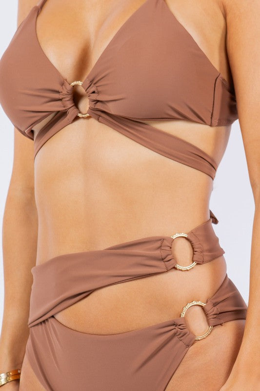 TWO PIECE WRAPPING WITH MULTI O RING BIKINI