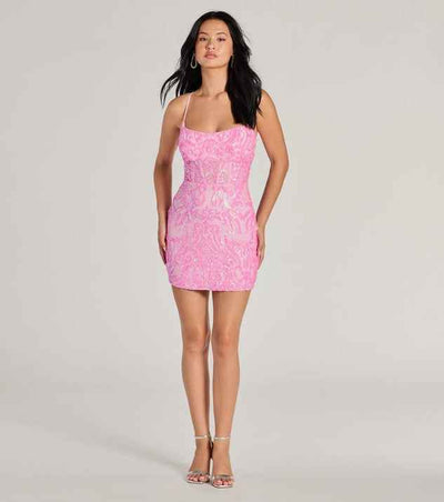 Sexy Sequin Spaghetti Strap Mini Dress