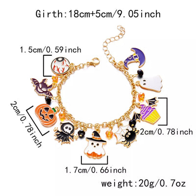 18K Gold-Plated Halloween Charm Bracelet - Fashions Envy