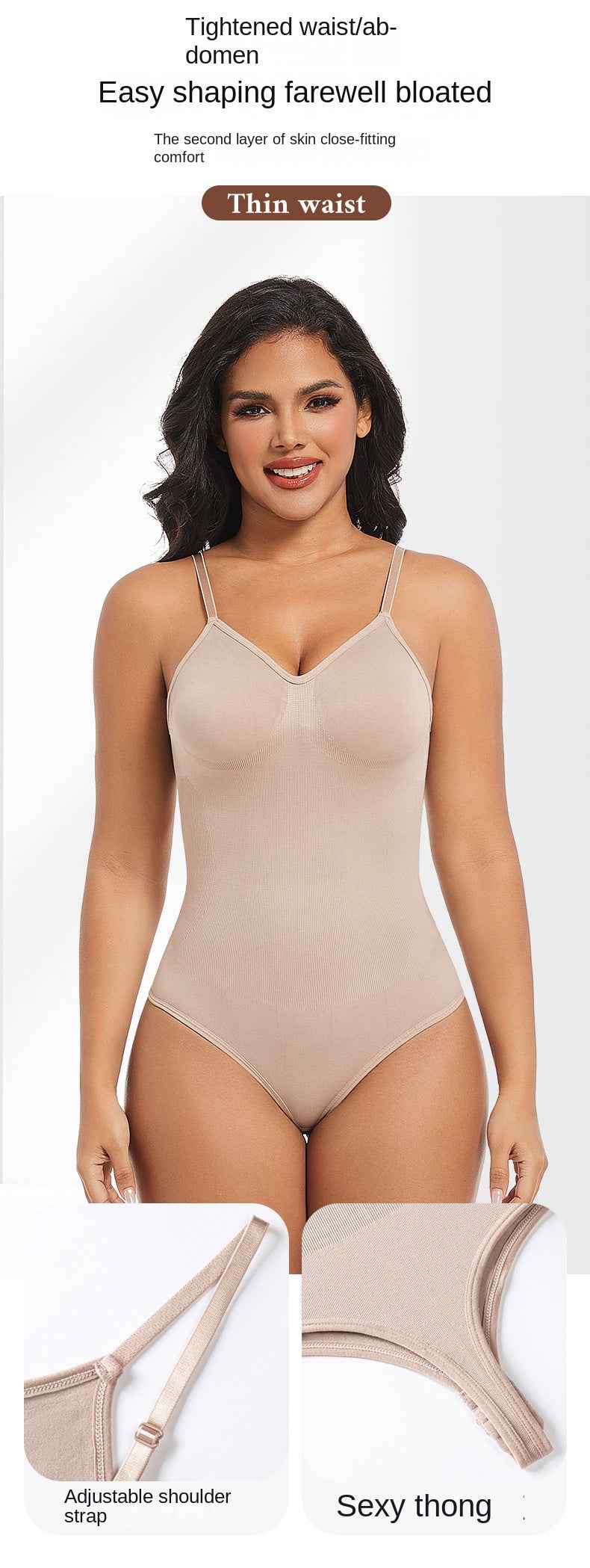 Backless Shapewear Thong Bodysuit - Butt Lifting Bodyshaper