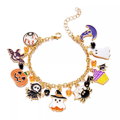 18K Gold-Plated Halloween Charm Bracelet - Fashions Envy