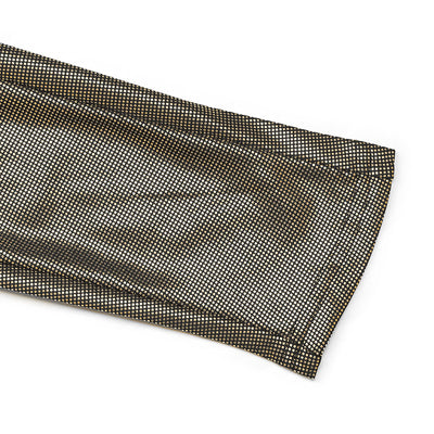 Deep V-neck Gathered Mini Dress - Classic Golden Long Sleeve