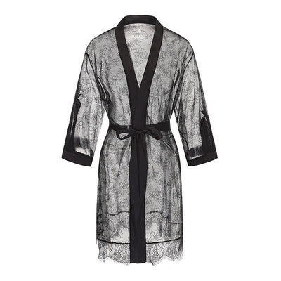 French Lace Nightdress - Eyelash Lace See-Through Gown - Fashions Envy