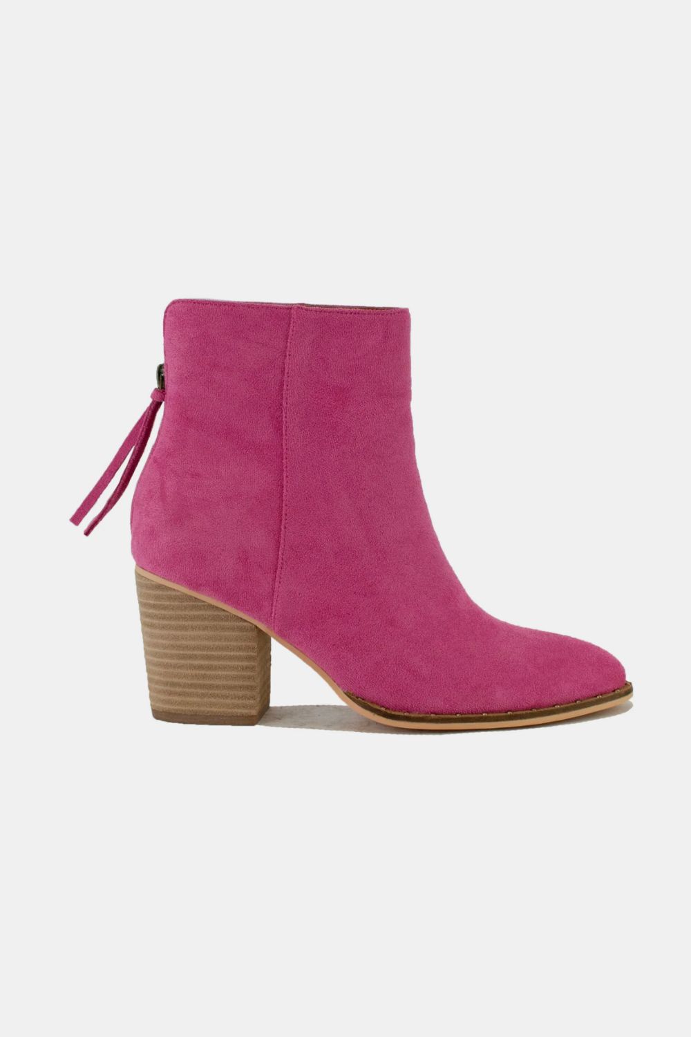 Cerise pink Suede Point Toe Ankle Booties