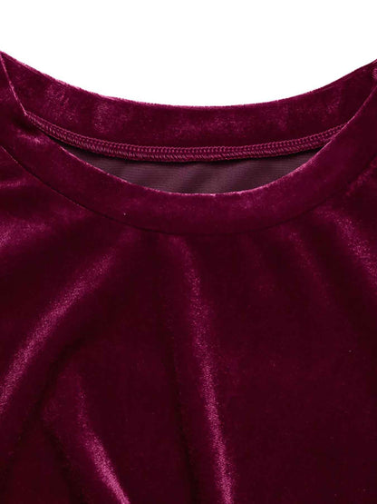 Velvet Midi Party Dress - Chic Side-Tie Style - Fashions Envy